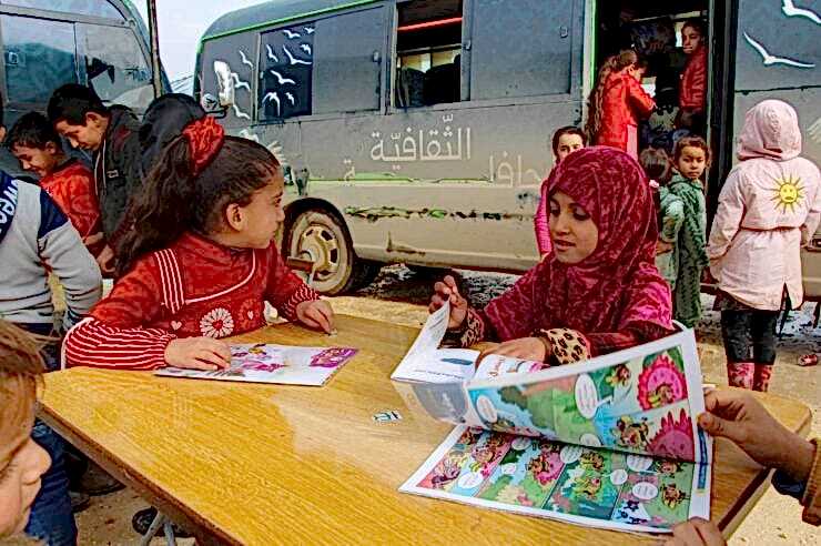 Image for The mobile library bringing books to rural Syria